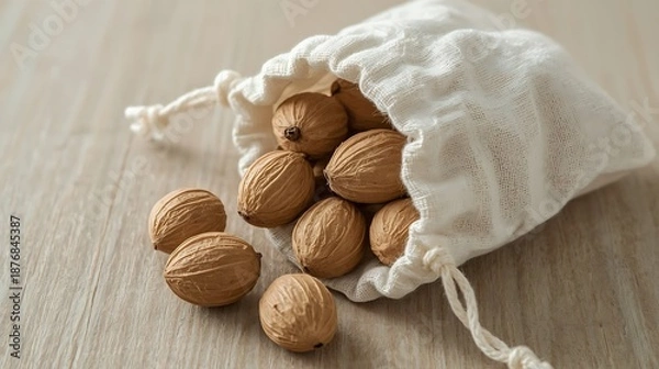 Obraz walnuts on a wooden table