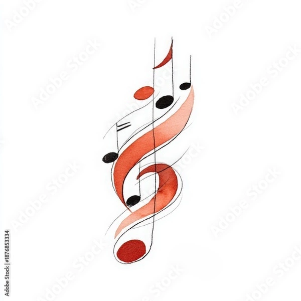 Obraz Abstract Musical Notes Flow, Classical Opera Concept