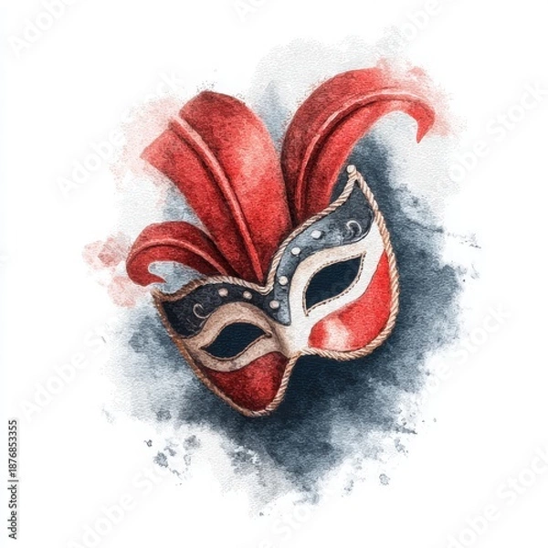 Obraz Dramatic Opera Mask, Theater Performance Illustration