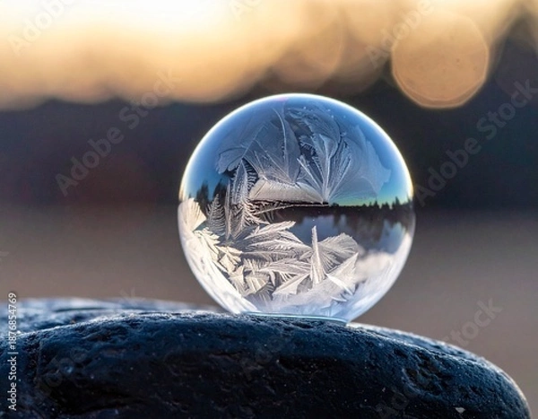 Fototapeta Frozen soap bubble