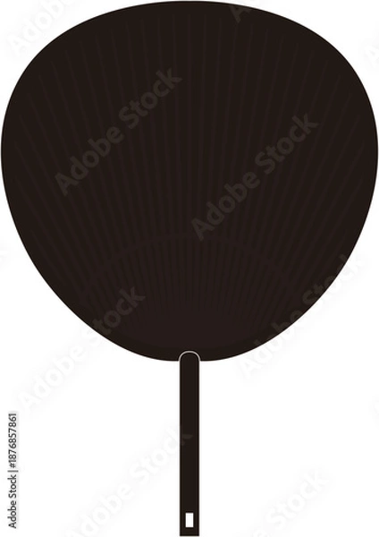 Obraz 大きなうちわ（黒）のイラスト