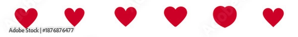 Obraz Solid Red Heart Icon Set Vector