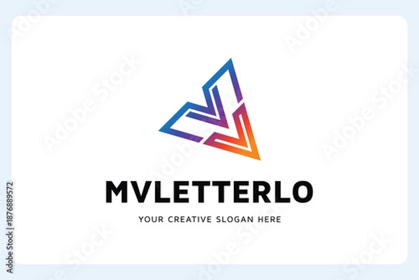 Obraz M V Letter Logo Design Template