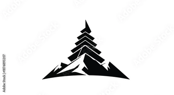 Fototapeta christmas tree vector illustration