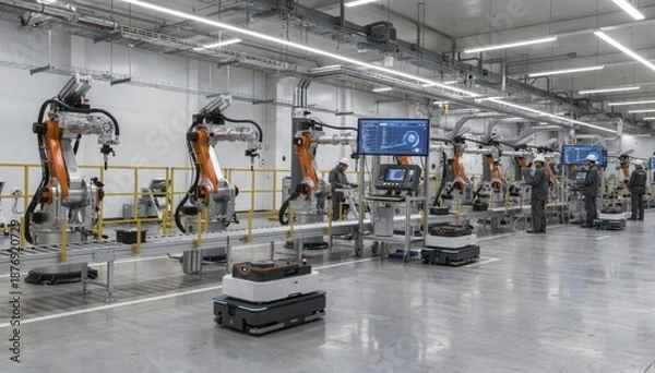 Obraz Advanced Robotics in Automated Manufacturing Facility Setup