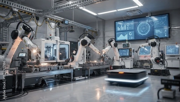 Obraz Advanced Robotics in Automated Manufacturing Facility