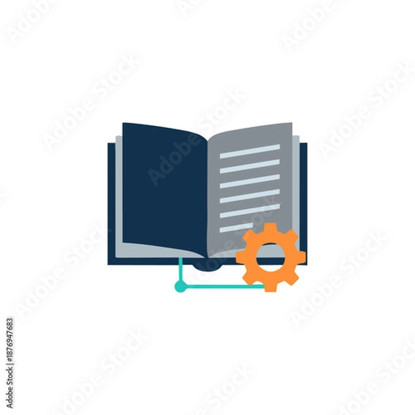 Fototapeta User manual icon logo flat vector design