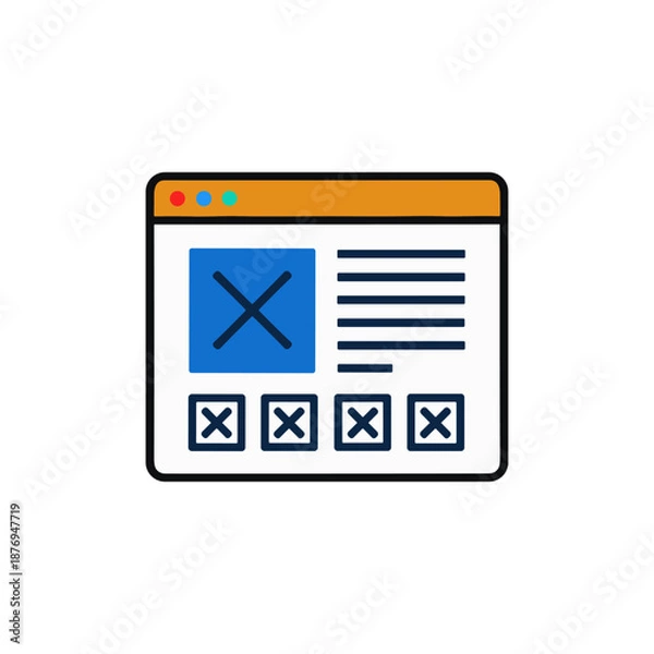 Fototapeta Wireframe icon logo flat vector design