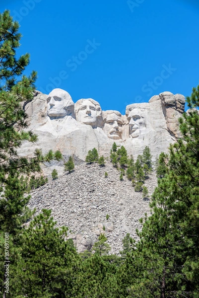 Obraz Mount Rushmore Under Blue Sky