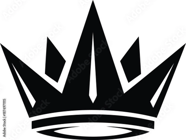 Obraz Black crown icon on white background