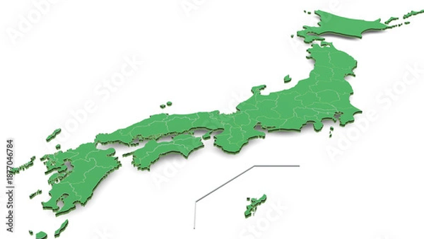 Obraz 日本地図 背景透明