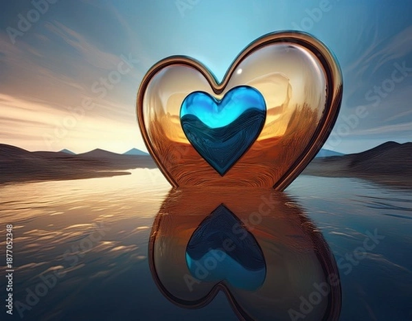 Obraz glossy heart location