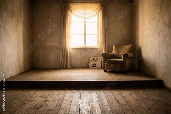 Obraz Empty Room Filled with Sunlight