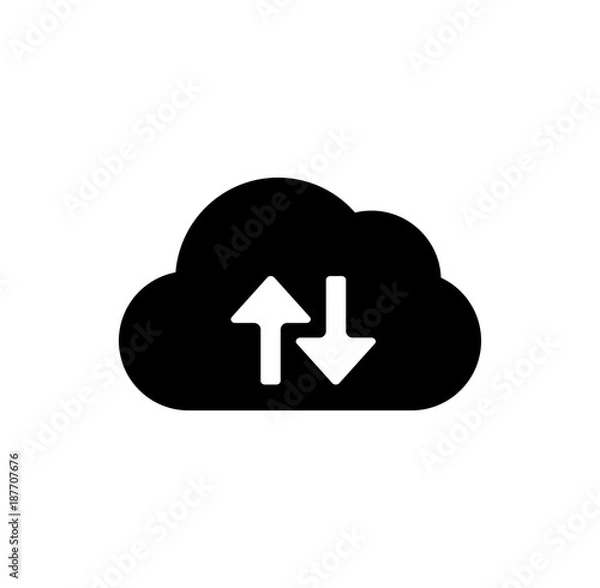 Fototapeta cloud service icon (upload/download)