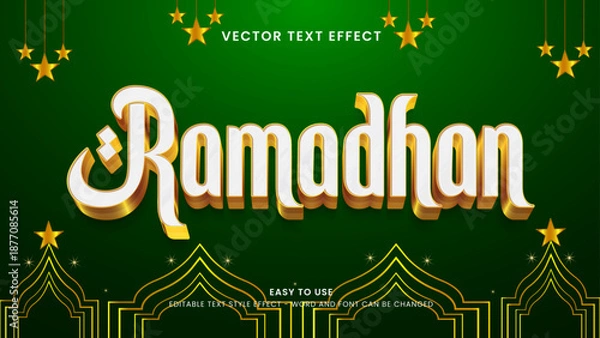 Fototapeta ramadhan editable text effect 3d vector