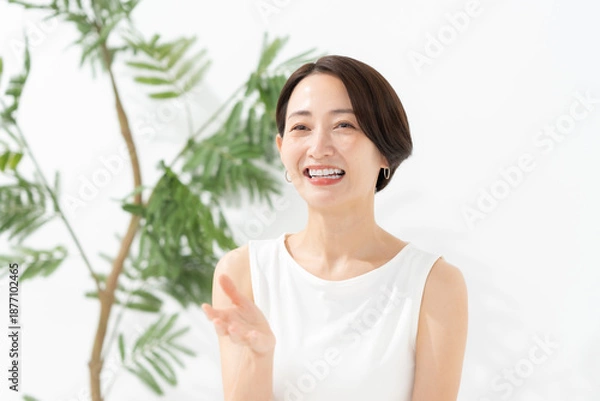 Fototapeta 対談する女性