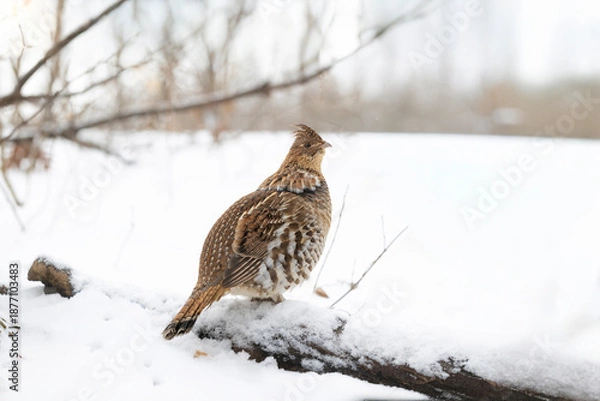 Obraz Ruffed grouse in the winter