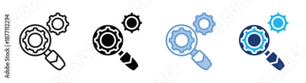 Fototapeta Search engine icon set multiple style collection