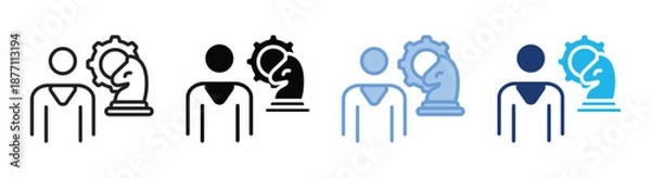 Fototapeta Strategy icon set multiple style collection