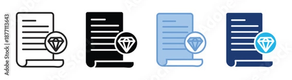 Fototapeta Diamond icon set multiple style collection