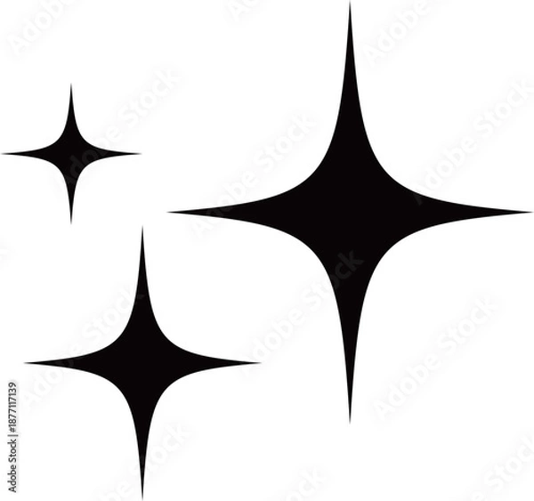 Obraz 黒いキラキラマークのベクターイラスト素材