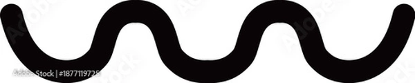 Obraz 手書きのゆるい波線　〜の絵文字　ベクターイラスト素材