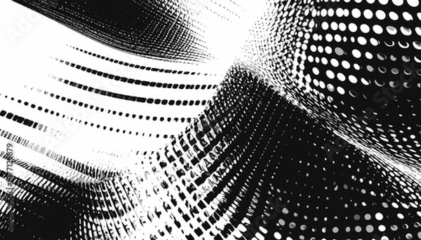 Obraz Abstract Black and White Geometric Pattern Background