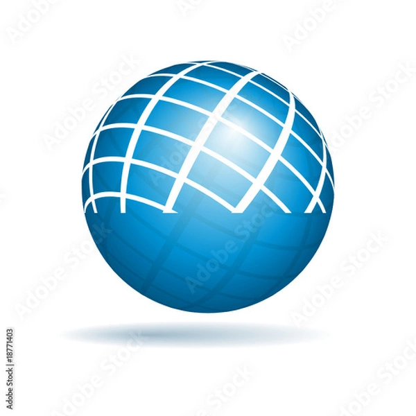 Obraz Bleu striped globe