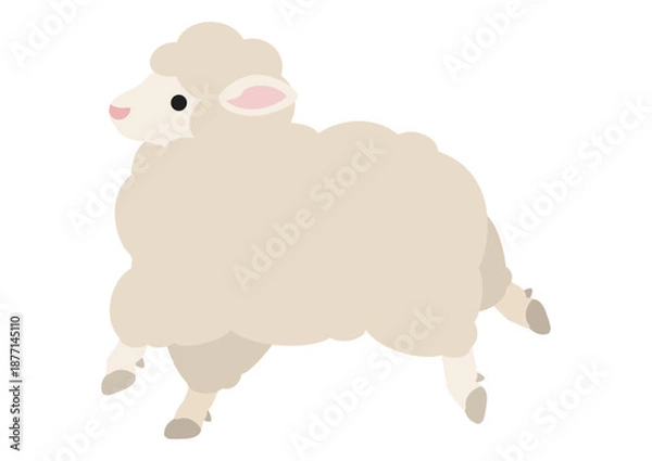 Obraz 弾むように前進するひつじ