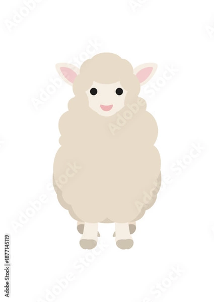 Obraz 正面から見たひつじのやさしい立ち姿