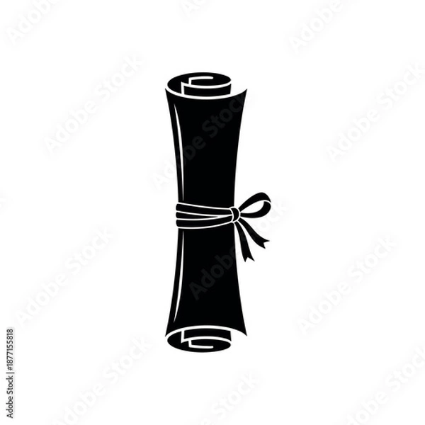 Fototapeta Scroll with ribbon icon.