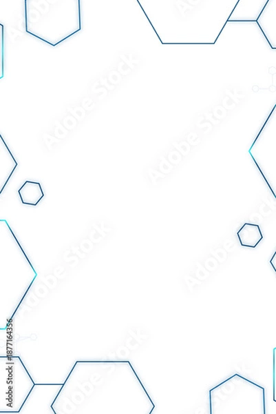 Obraz Hexagon frame png transparent digital technology background
