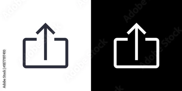 Obraz Upload icon concept with flat Black White Background. Vector illustration.