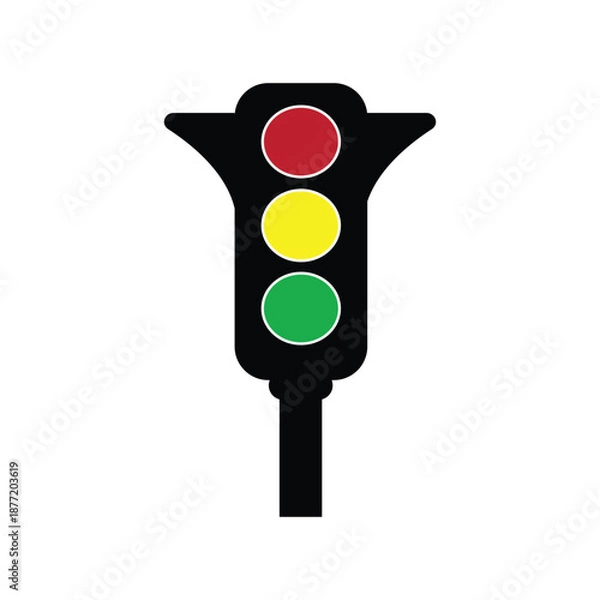 Obraz traffic light logo icon illustration flat
