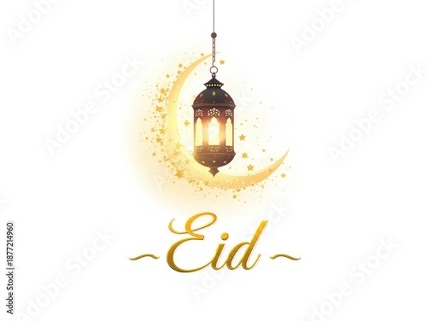 Fototapeta Celebrating eid with a radiant lantern