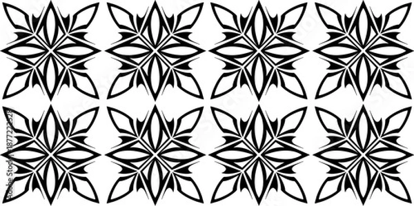 Obraz black and white seamless ethnic pattern