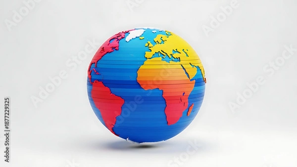 Obraz Vibrant 3d earth globe illustration