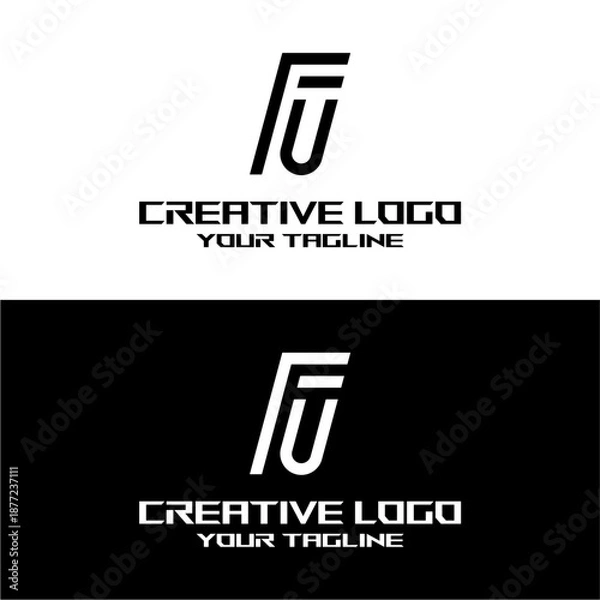 Obraz creative letter logo fu design vector