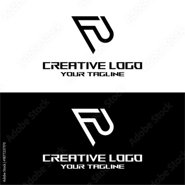 Obraz creative letter logo fu design vector