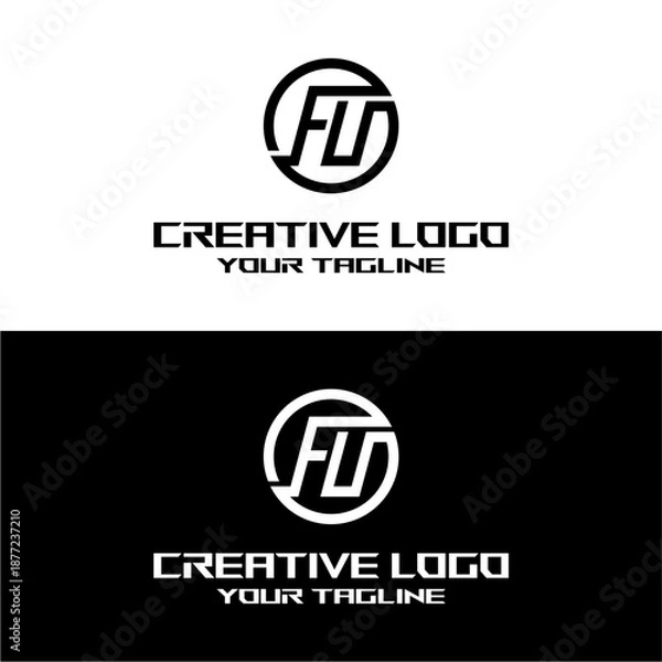 Obraz creative letter logo fu design vector