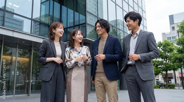Obraz 並んで立つビジネスパーソン（チーム）