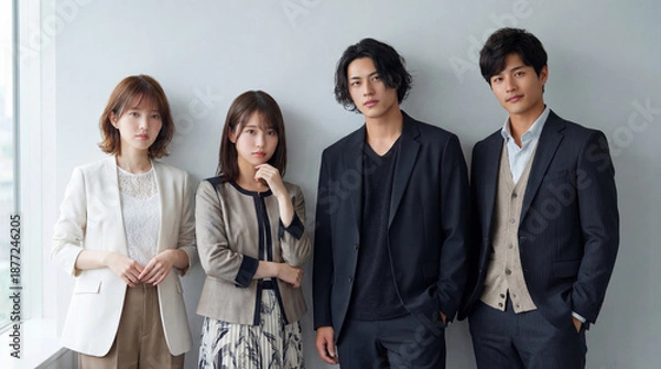 Obraz 並んで立つビジネスパーソン（チーム）