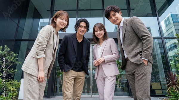 Obraz 並んで立つビジネスパーソン（チーム）
