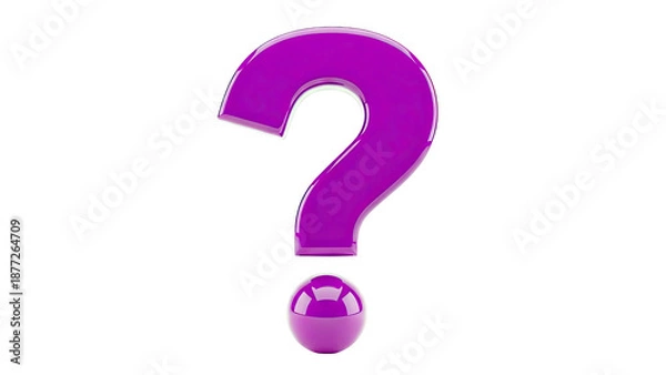 Obraz Purple 3D Question Mark Symbol