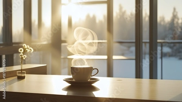 Obraz Morning coffee with a view