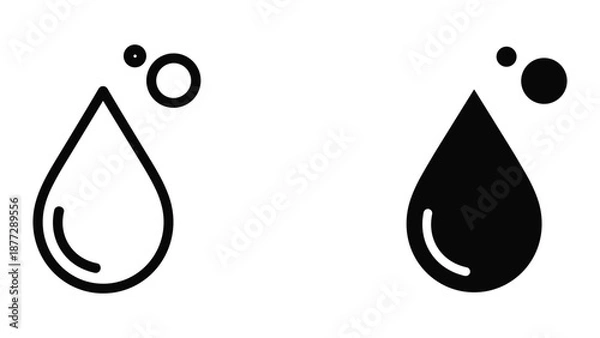 Obraz Oil drop icon set with bubbles
