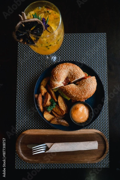 Fototapeta bread on a plate