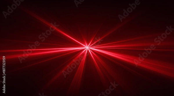 Obraz Red laser light on a black background 