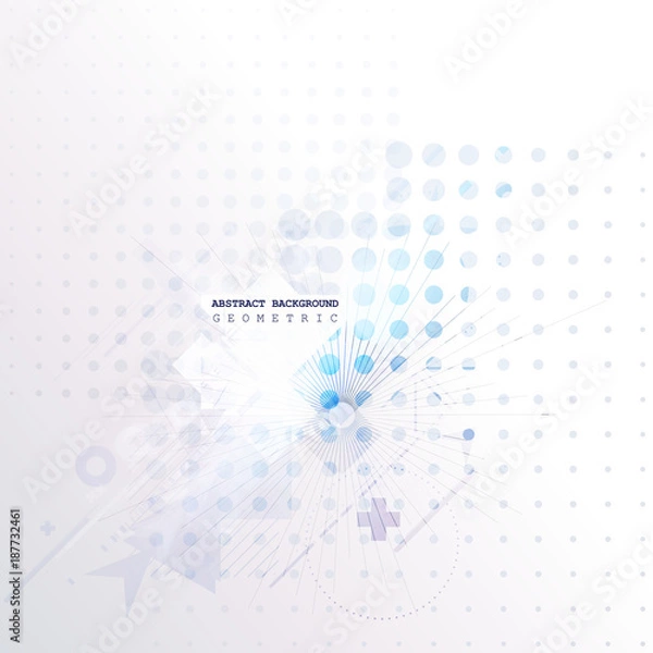Fototapeta Abstract background with colorful geometric elements. Technology design.