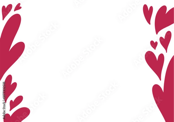 Obraz 可愛いハートのイラストのフレーム